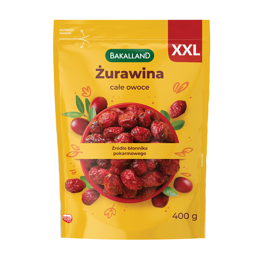 Bakalland Żurawina całe owoce 400 g 