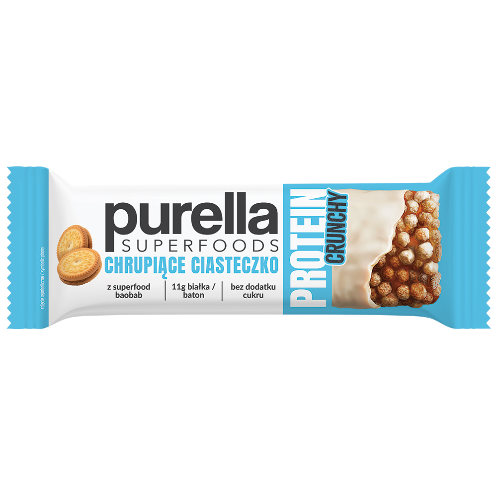 Purella Superfoods Protein bar baton proteinowy chrupiące ciasteczko 45g 