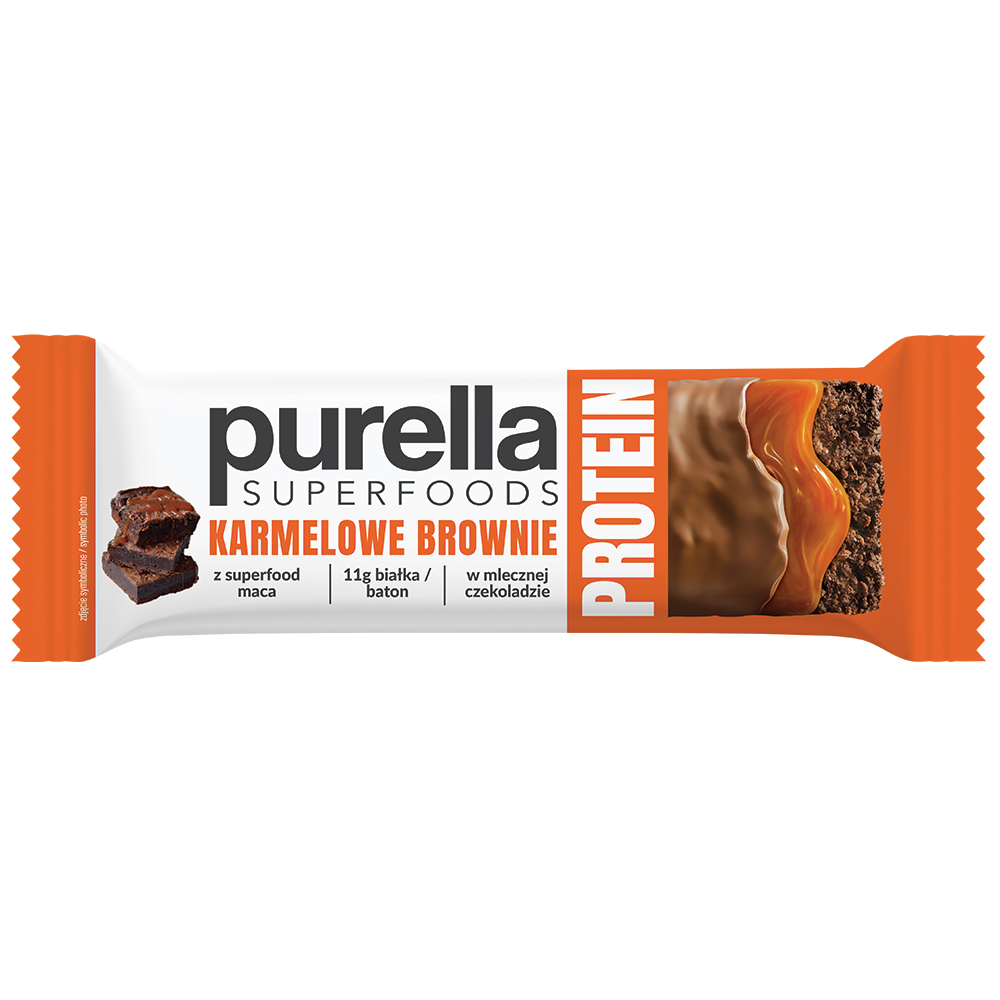 Purella Superfoods Protein bar baton proteinowy karmelowe brownie 45g 