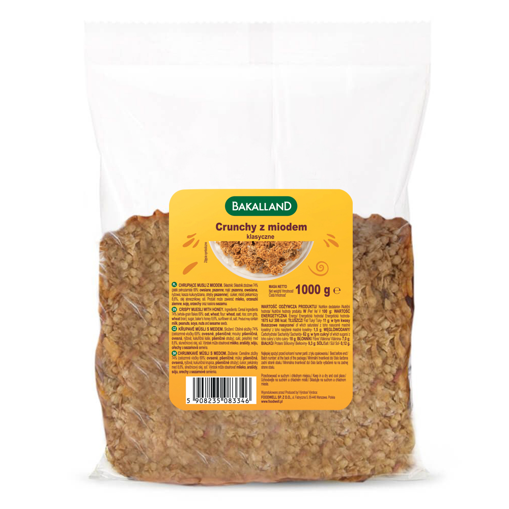 Bakalland Chrupiące Crunchy Musli z miodem 1kg 