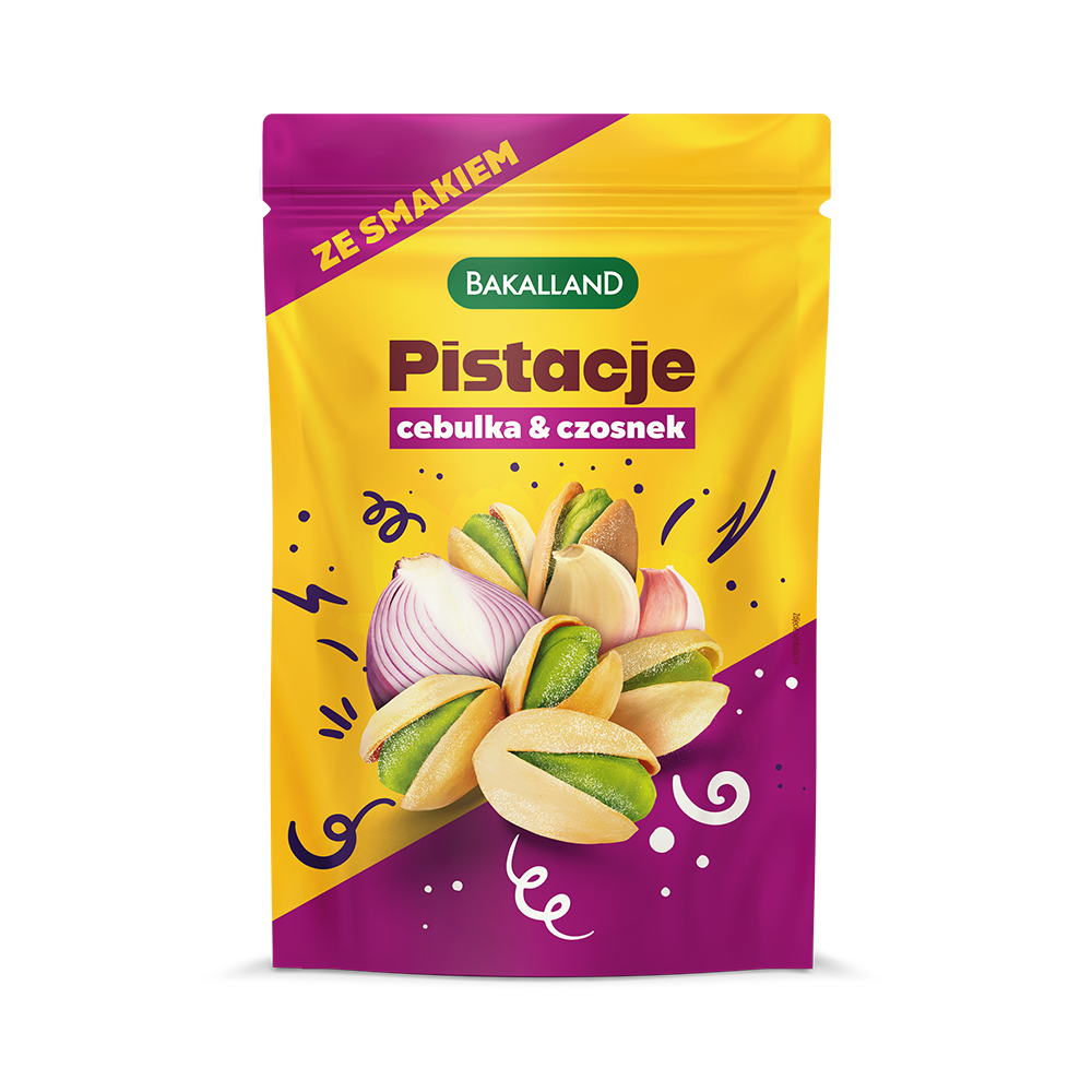 BAKALLAND Pistacje prażone Cebulka Czosnek 170g Onion&Garlic