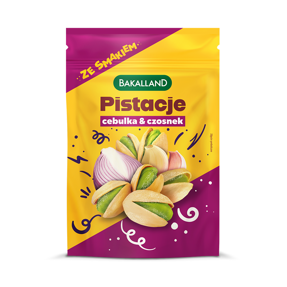 BAKALLAND Pistacje prażone Cebulka Czosnek 70g Onion&Garlic