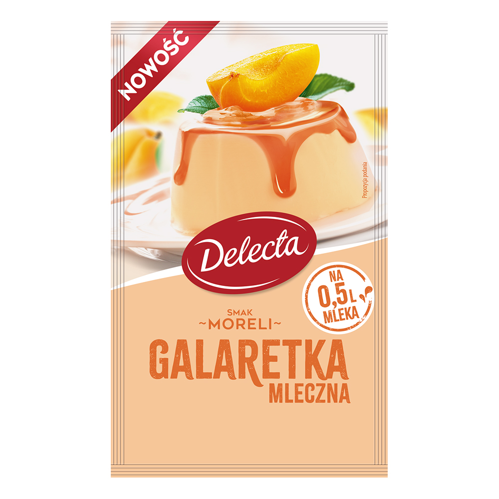 Delecta Galaretka mleczna smak moreli 60 g - nowość