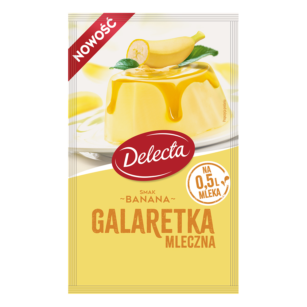 Delecta Galaretka mleczna smak banana 60 g - nowość