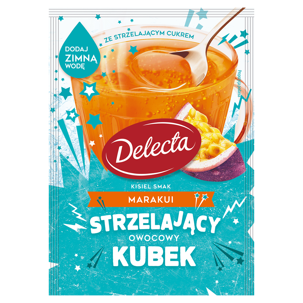 Delecta OK Kisiel na zimno z cukrem strzelającym smak marakui 34 g 