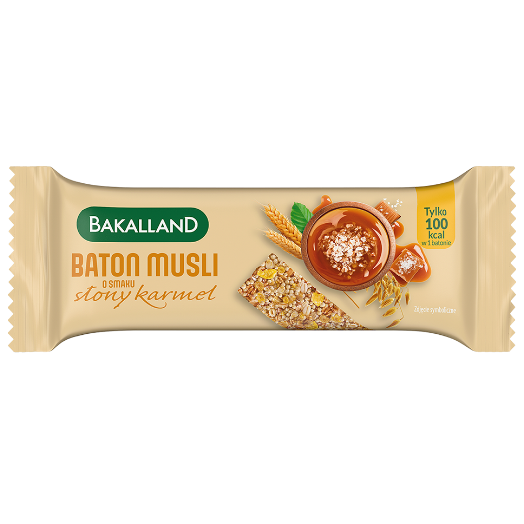 Bakalland Baton musli o smaku słony karmel 30 g