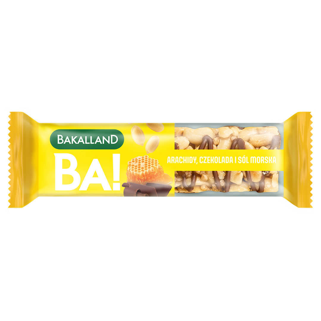 Bakalland Ba! Baton orzechowy Nuts Arachid z Czekoladą 30g 