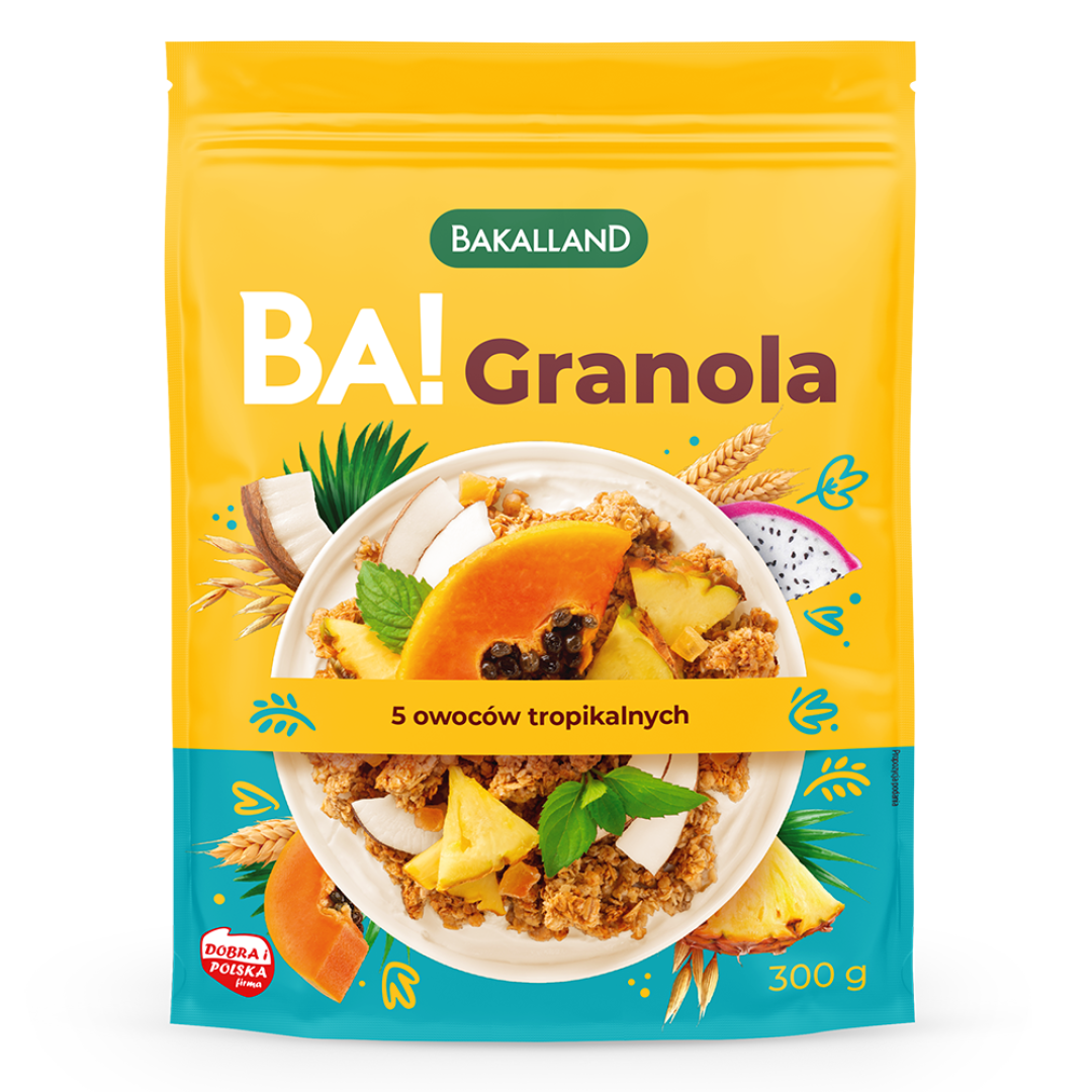 Bakalland BA! Granola 5 owoców tropikalnych 300 g