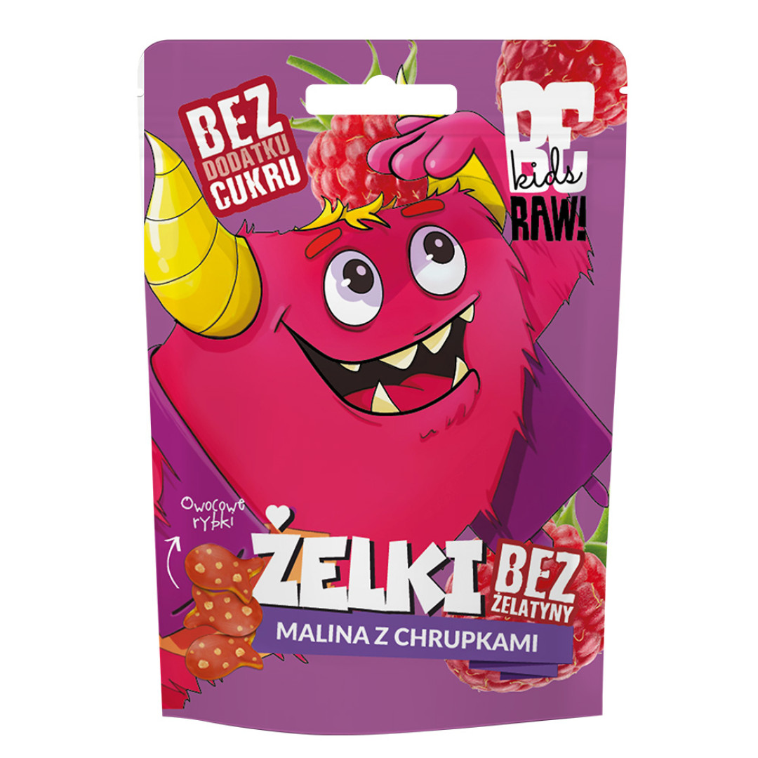 BeRAW! Kids Żelki Malina z chrupkami 35 g