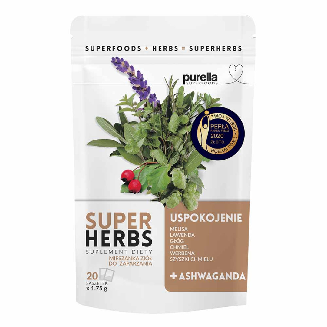 Purella Superfoods Superherbs Mieszanka ziół do zaparzania Uspokojenie 35 g