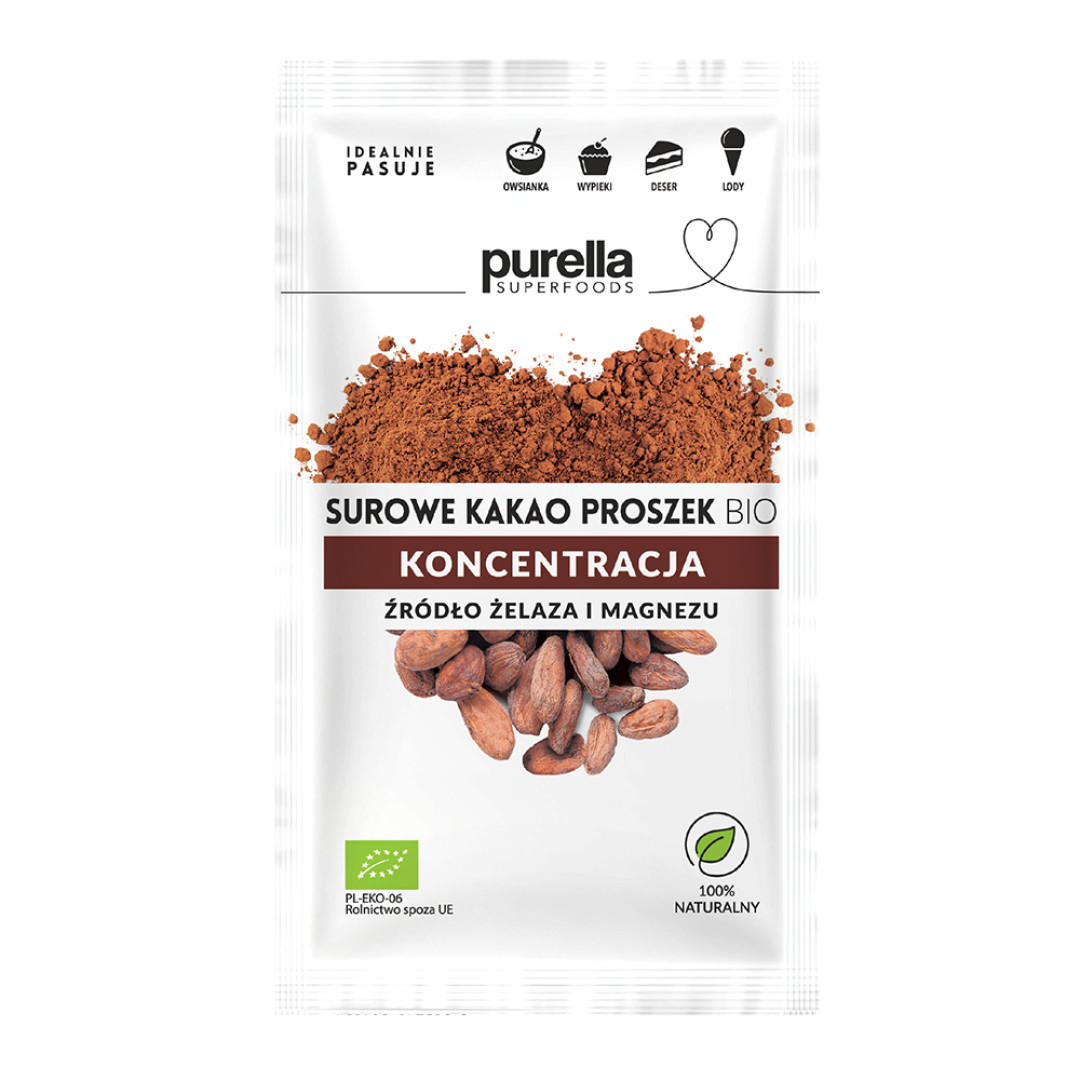 Purella Superfoods Surowe kakao sproszkowane BIO 40 g