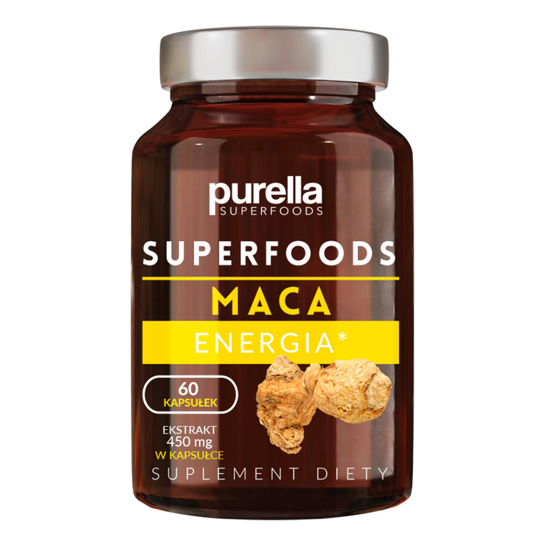 Purella Superfoods Energia Maca Suplement diety 33g, 60 kapsułek