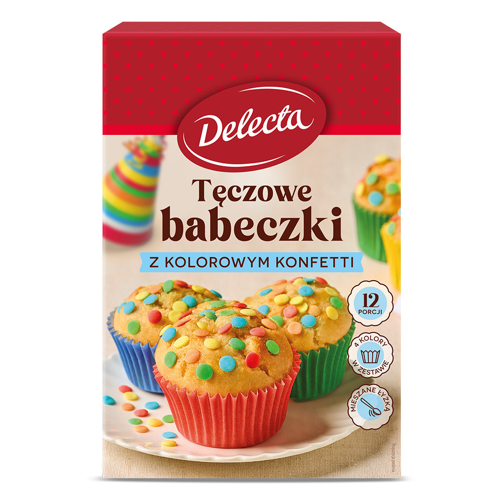Delecta Tęczowe Babeczki z kolorowym konfetti 295 g