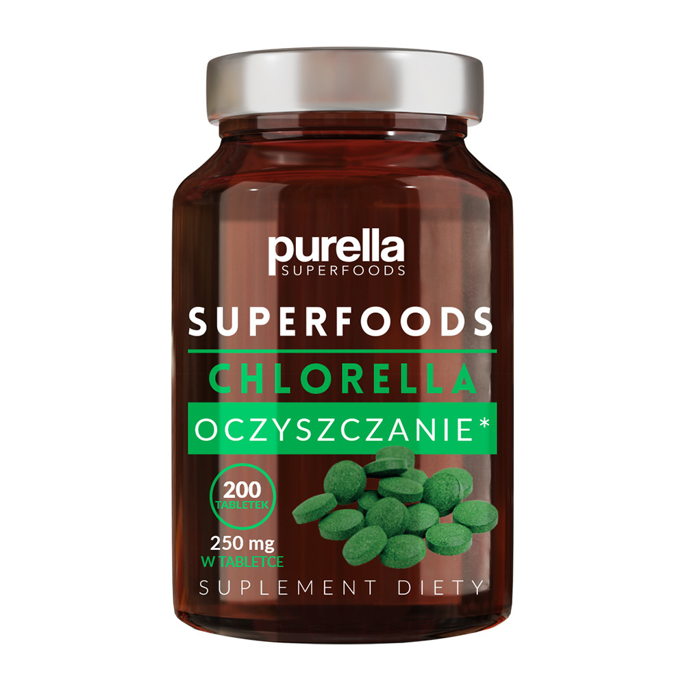 Purella Superfoods Oczyszczanie Chlorella Suplement diety 50g, 200 kapsułek