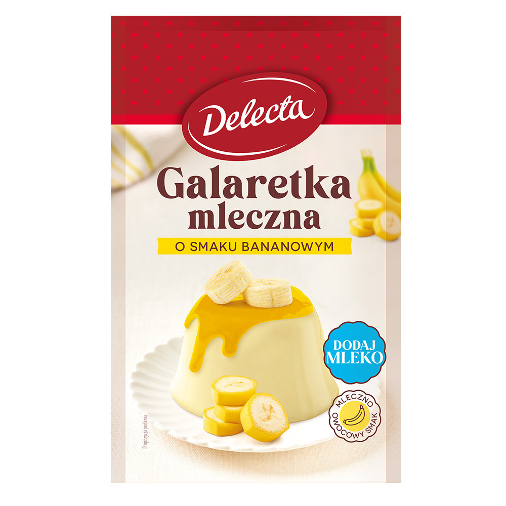Delecta Galaretka mleczna smak banana 60 g - nowość