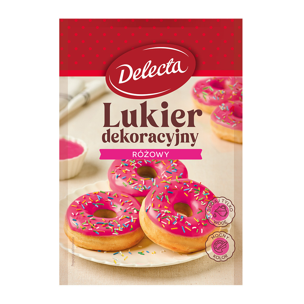 Delecta Lukier dekoracyjny różowy 80 g