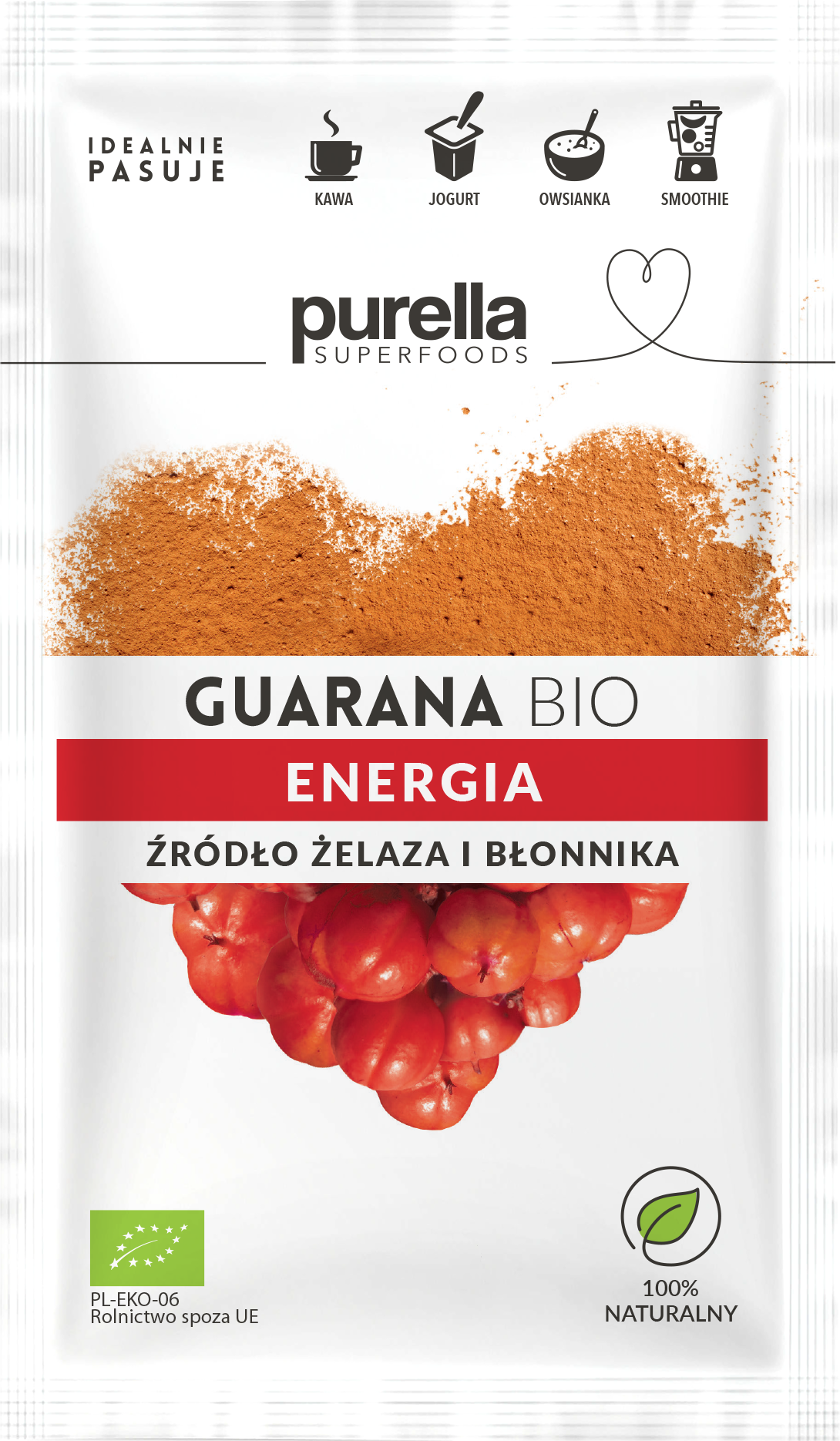 Purella Superfoods Guarana BIO 21 g - Outlet (do 90 dni)