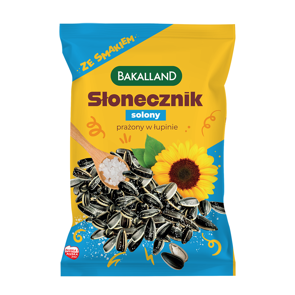 Bakalland Słonecznik w łupinie prażony solony 130g