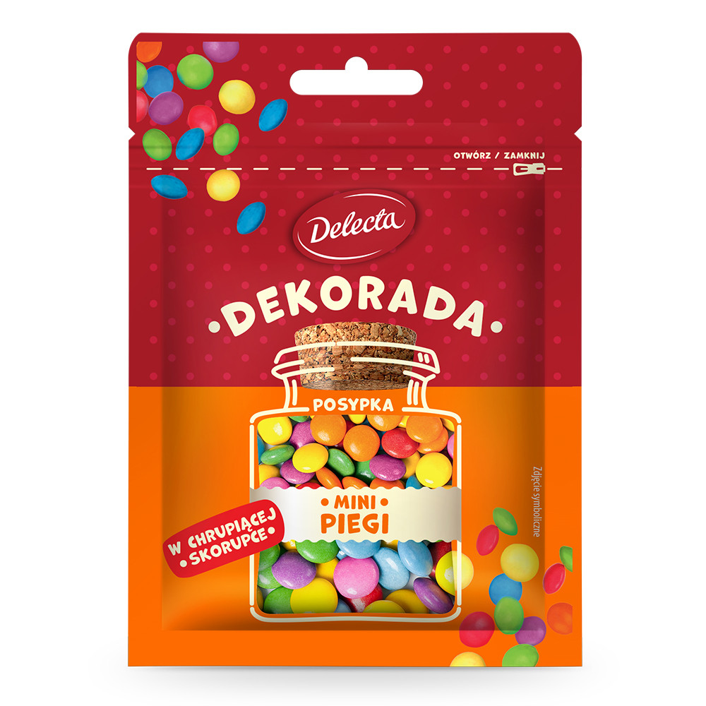 Delecta Dekorada Kolorowe Mini Piegi 30g