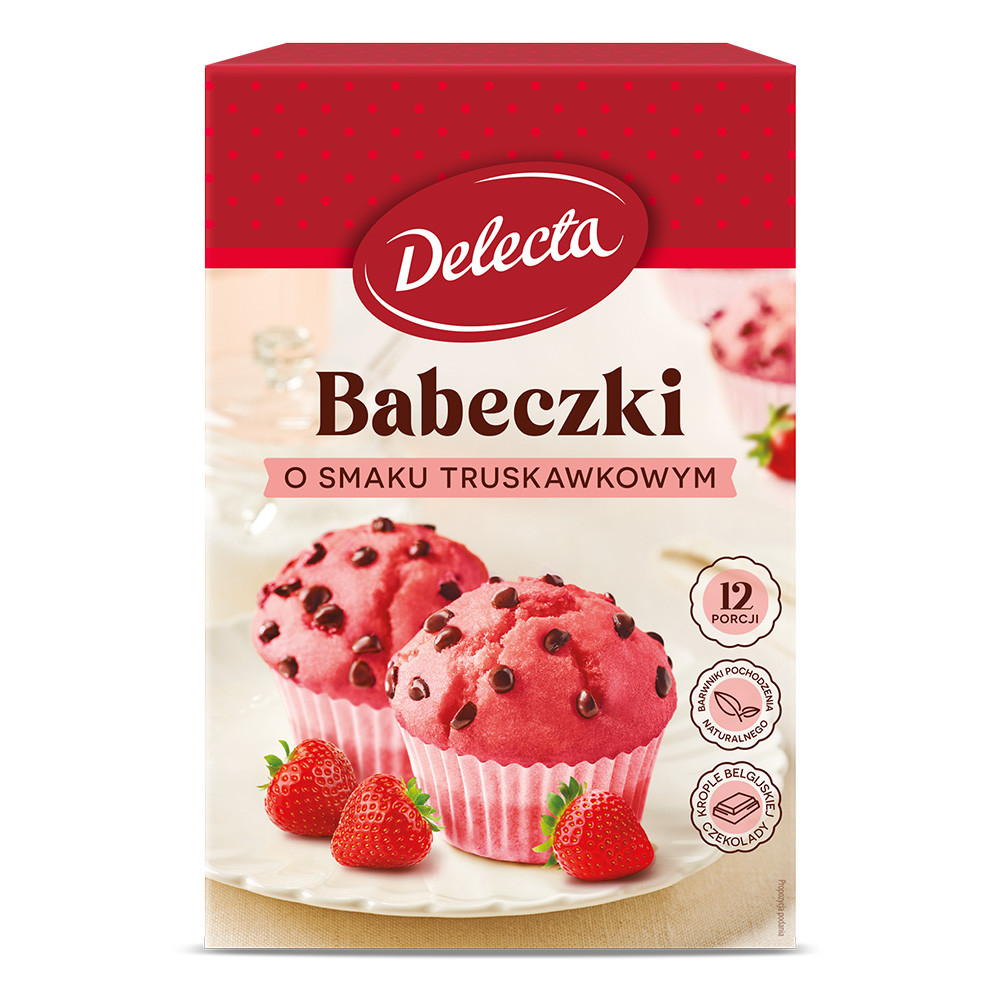 Delecta Babeczki smak truskawkowy 280 g