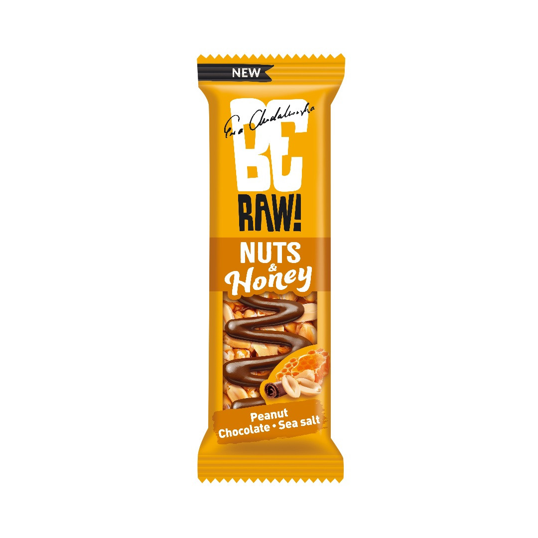 BeRAW! Baton Nuts&Honey Arachid Czekolada Sól morska 30g
