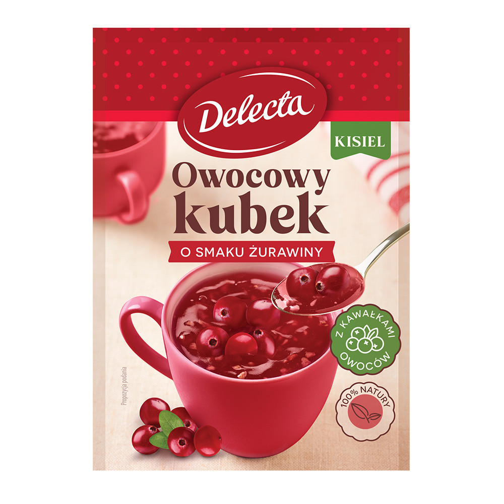 Delecta Owocowy Kubek NATURA Kisiel o sm. żurawinowym z kaw. owoców 30 g