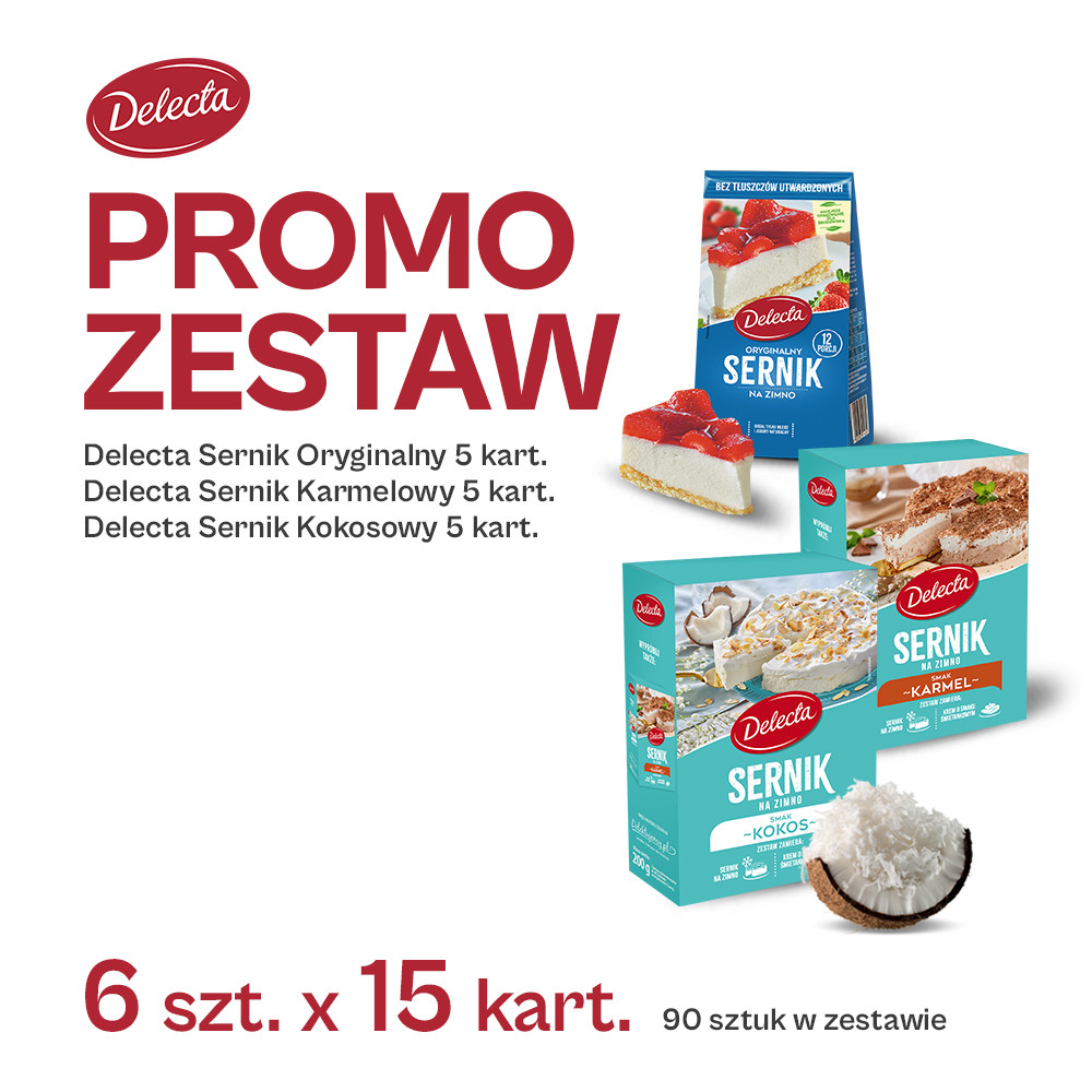 Promo Zestaw - Delecta Sernik Oryginalny, Karmelowy i Kokosowy