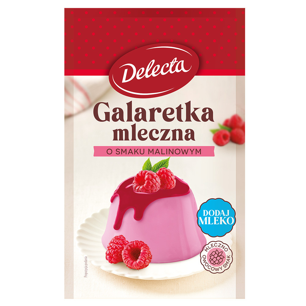Delecta Galaretka mleczna smak maliny 60 g - nowość