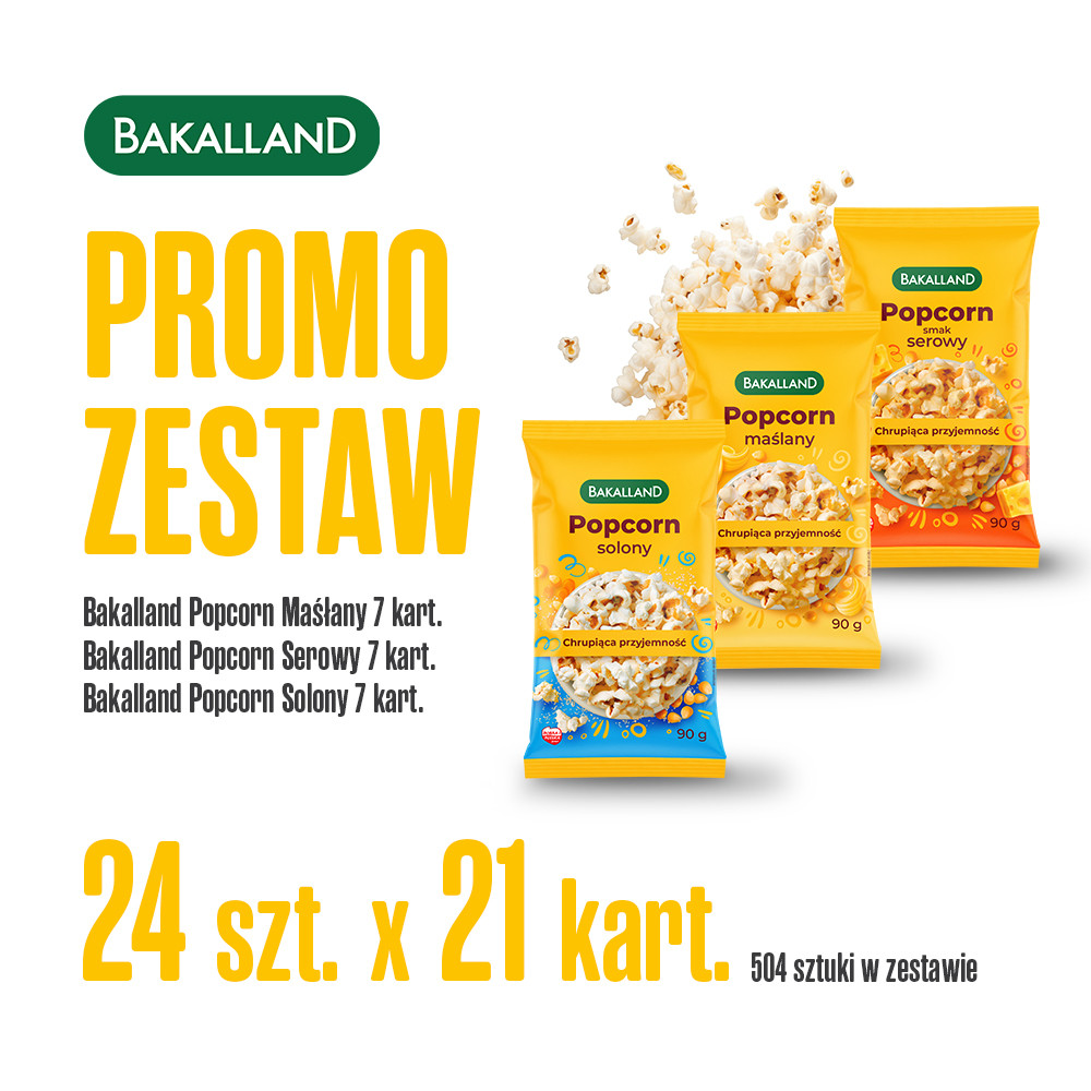 Promo Zestaw - Bakalland Popcorn maślany, serowy i solony
