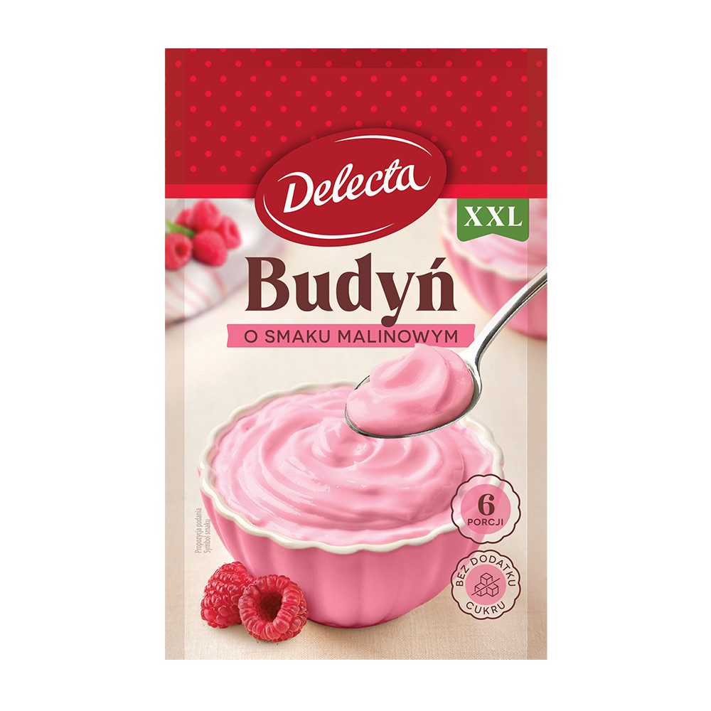 Delecta Budyń smak malinowy 64 g