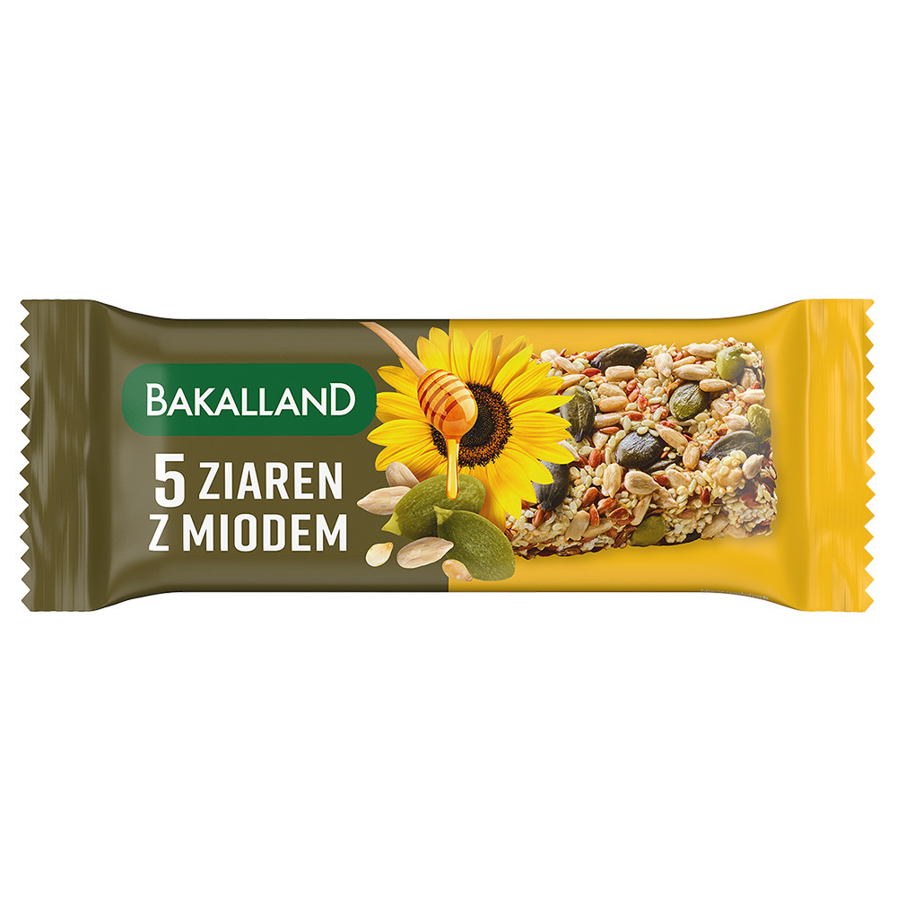Baton Bakalland 5 ziaren z miodem 40g