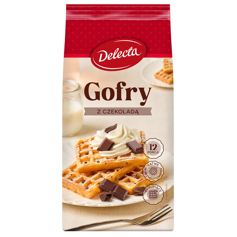 Delecta takie to proste Gofry jak z budki o smaku czekoladowym 360g - nowość